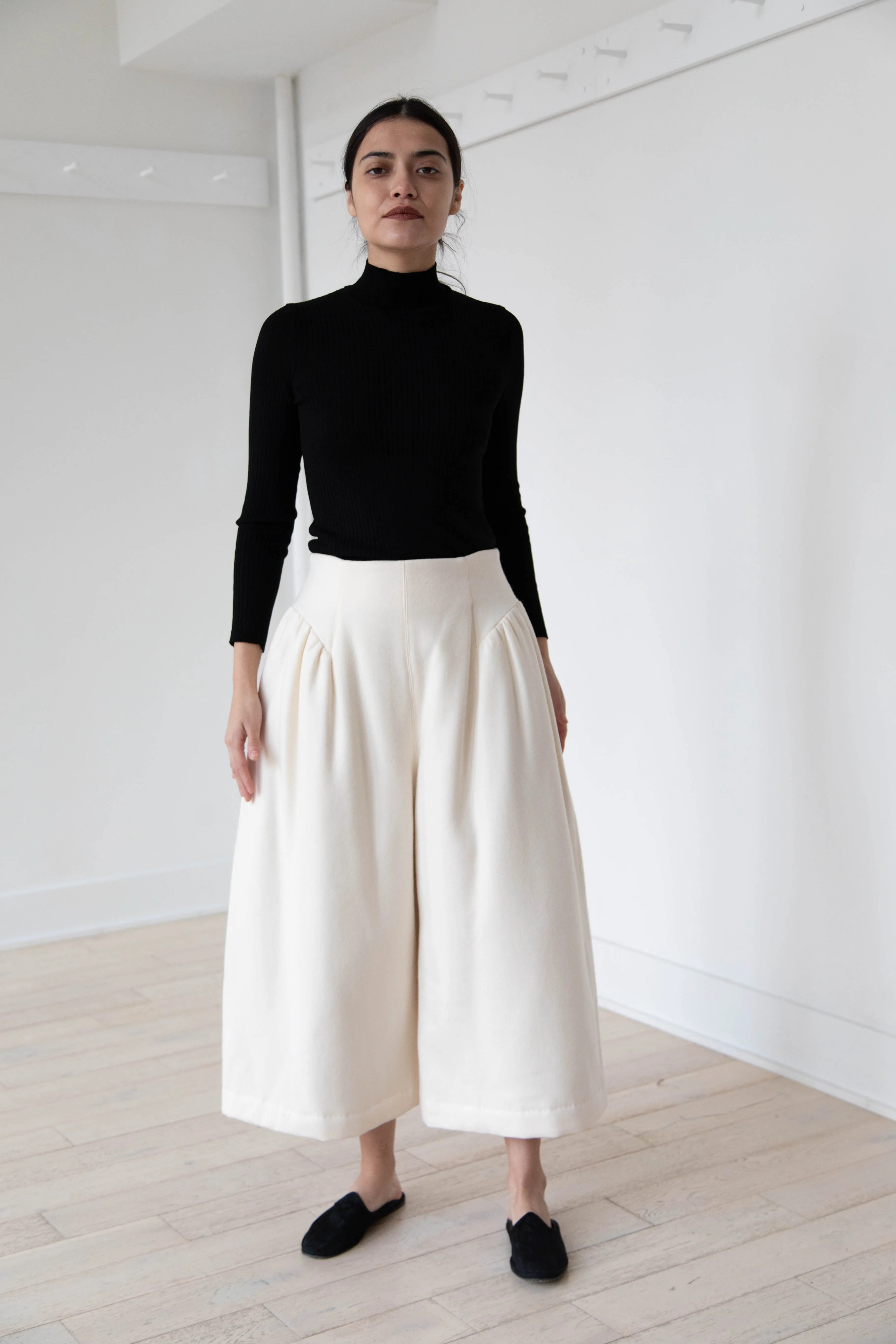 Tenne Handcrafted Modern | Wool Culottes in Ivory