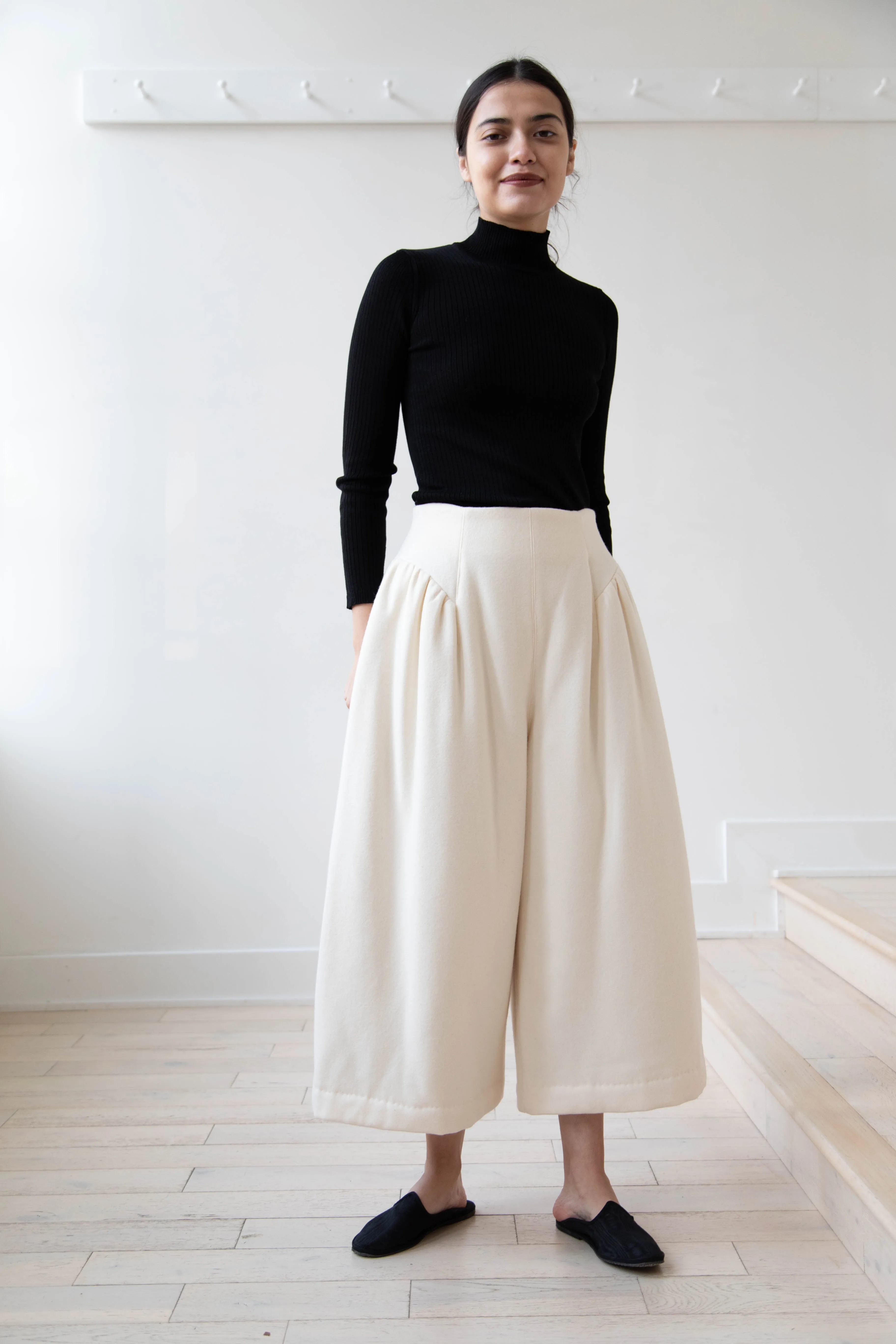 Tenne Handcrafted Modern | Wool Culottes in Ivory