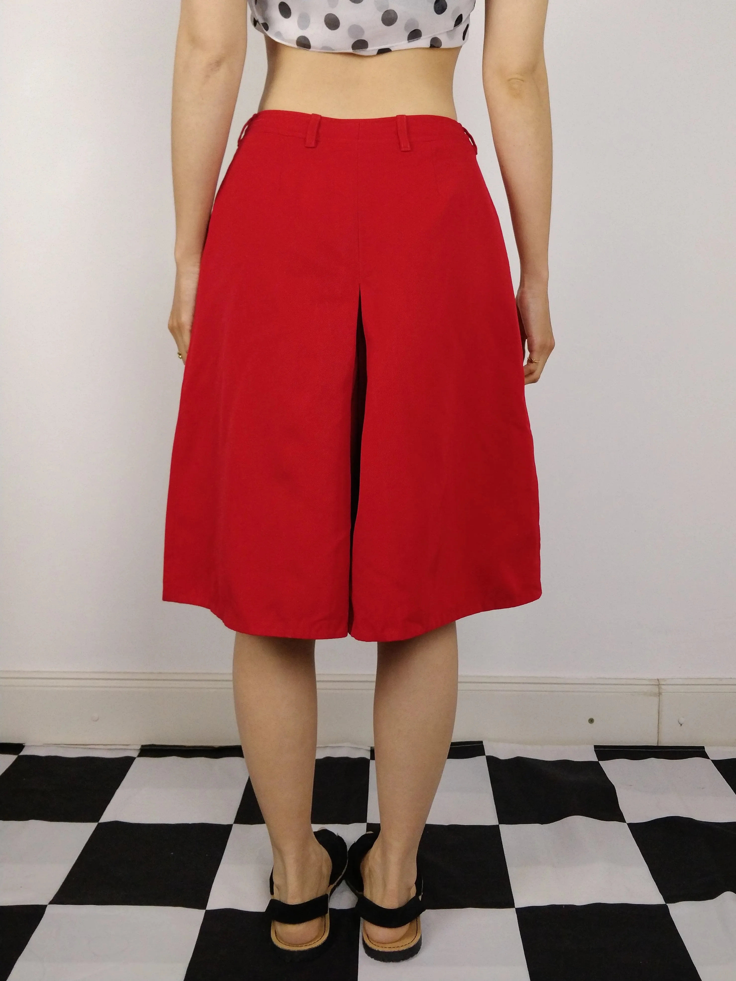 The Cacharel Culottes | Vintage designer Cacharel red wool culottes shorts skirt skort S