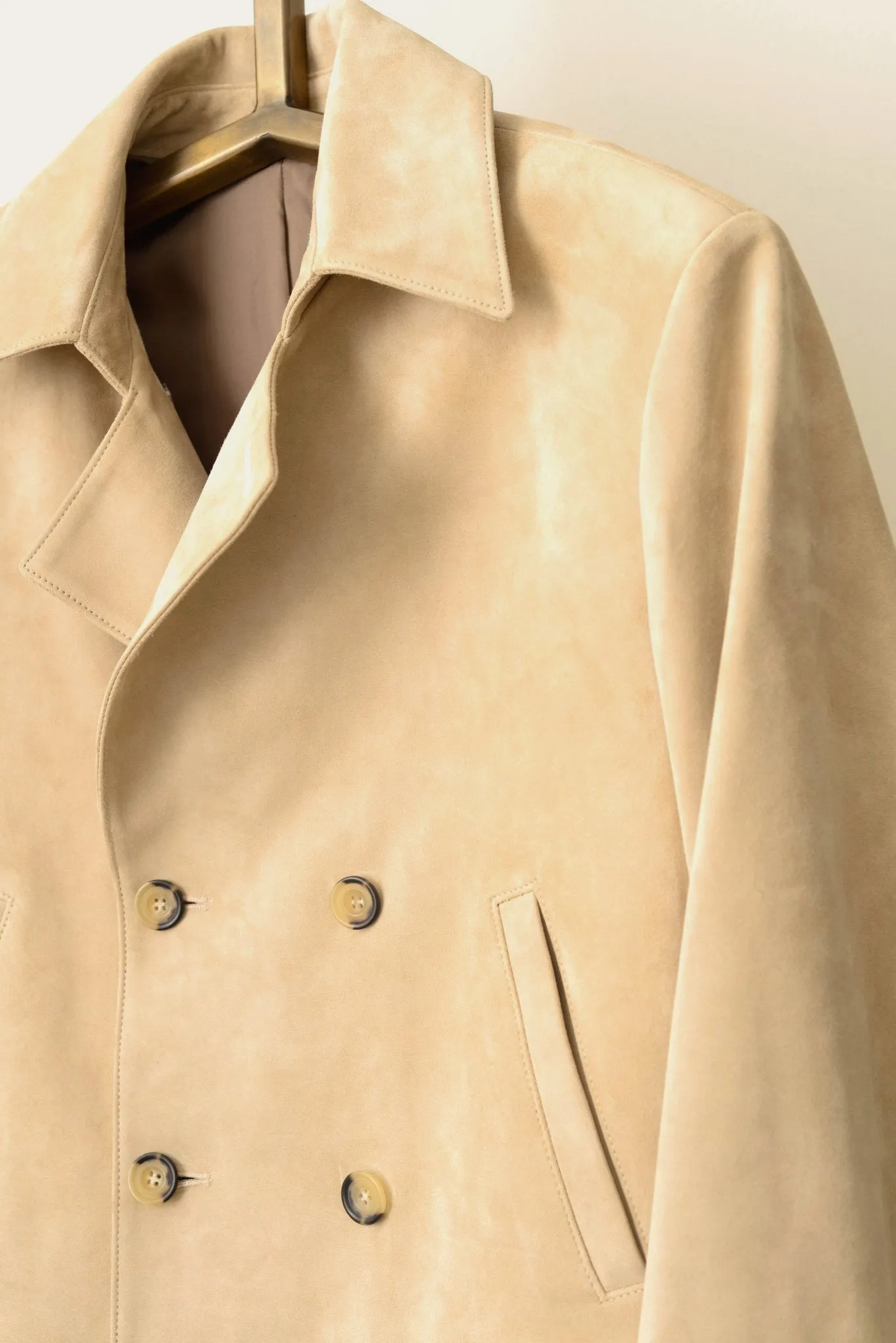 The Condor Peacoat: Bone Suede