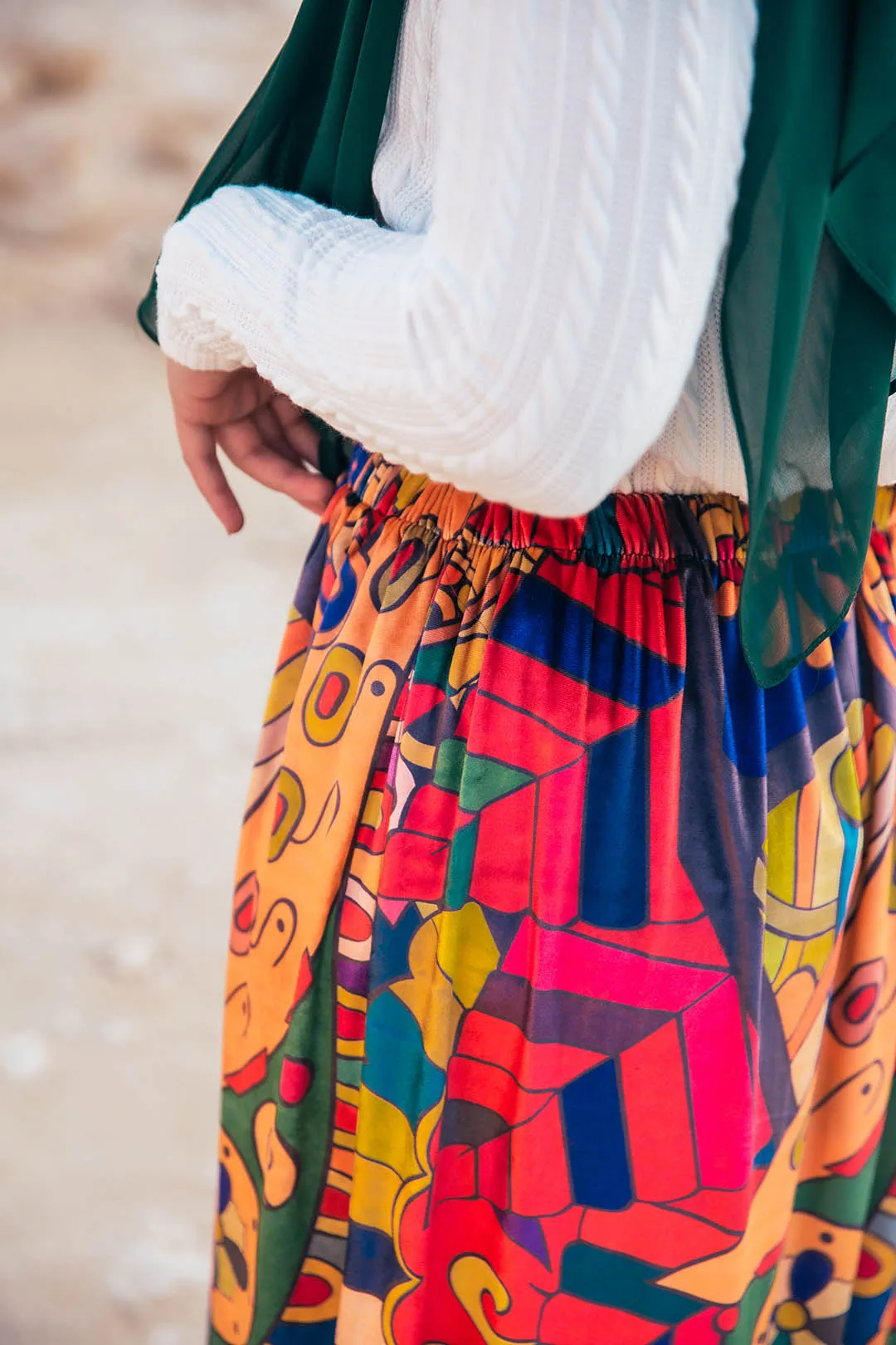 The funfair velvet Skirt - Blue