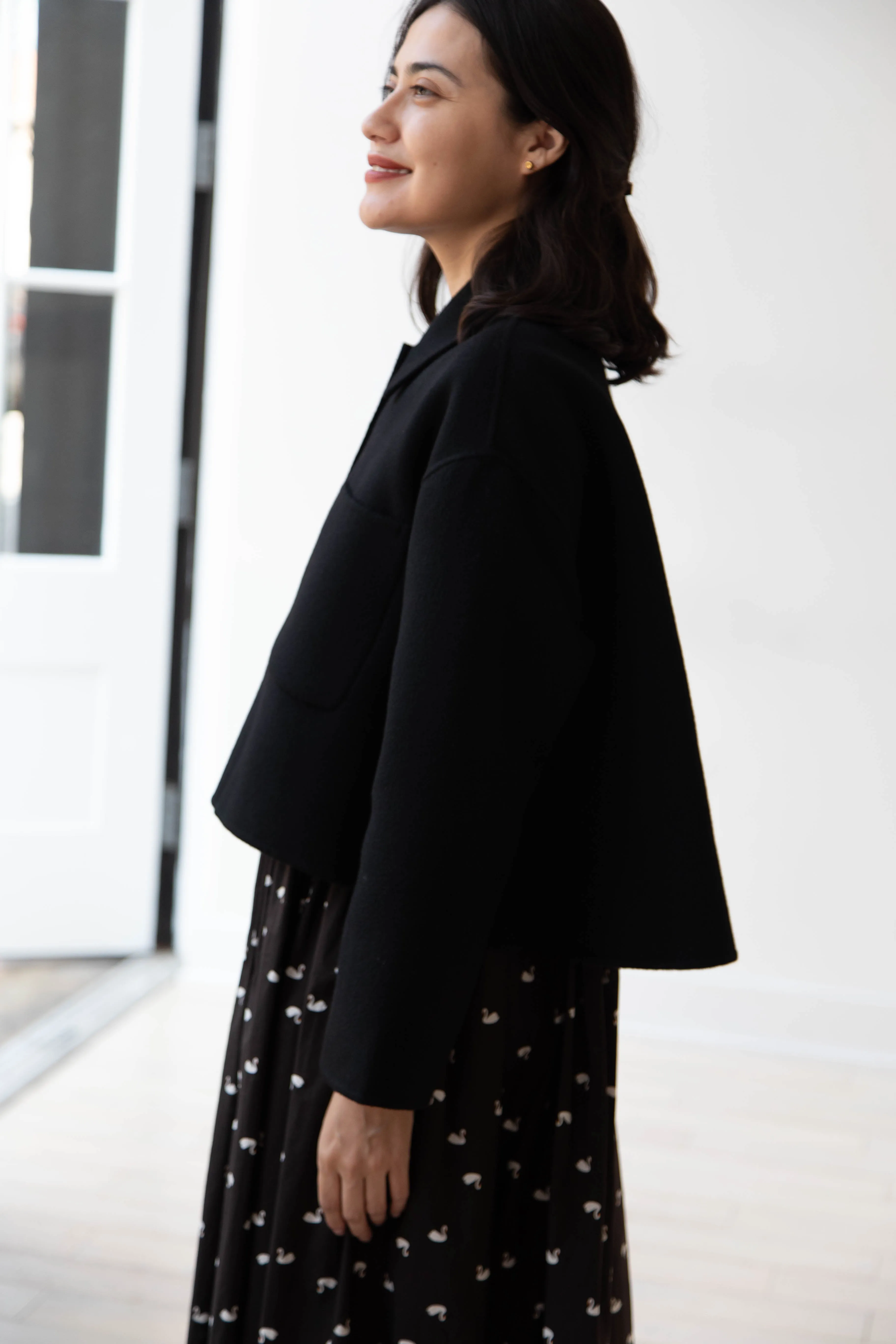 The Loom | Wool Cashmere Short Coat in Black