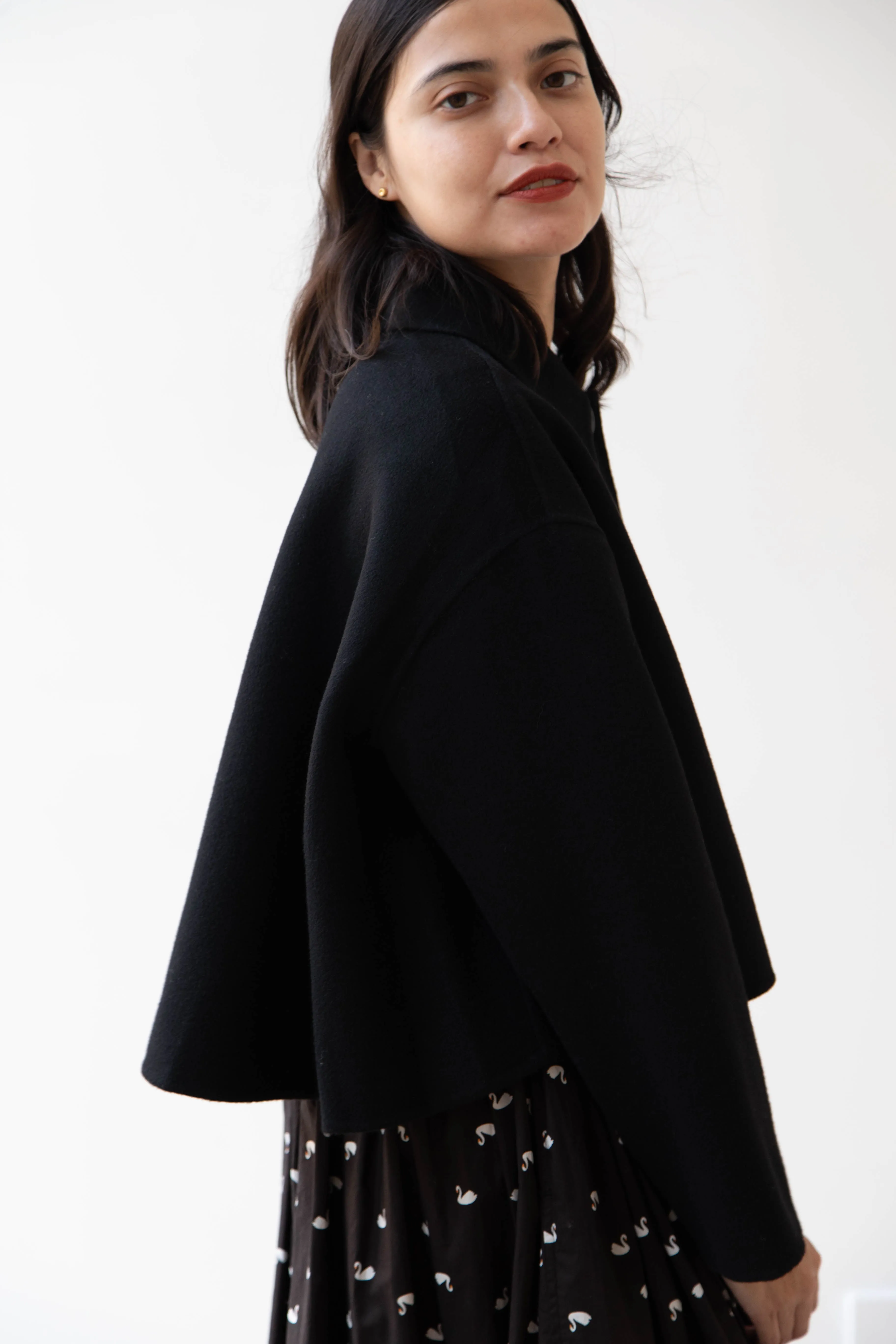 The Loom | Wool Cashmere Short Coat in Black