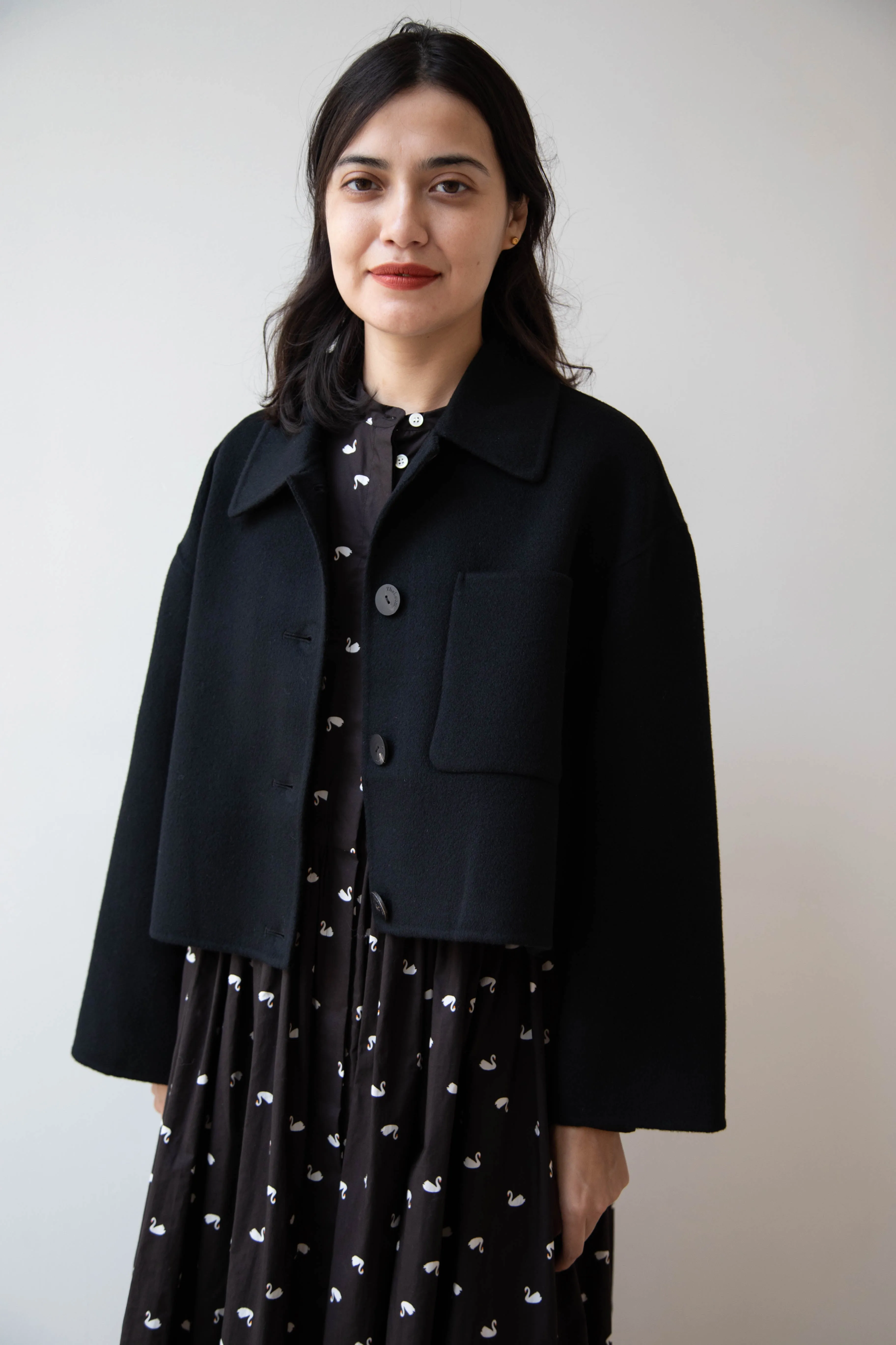 The Loom | Wool Cashmere Short Coat in Black