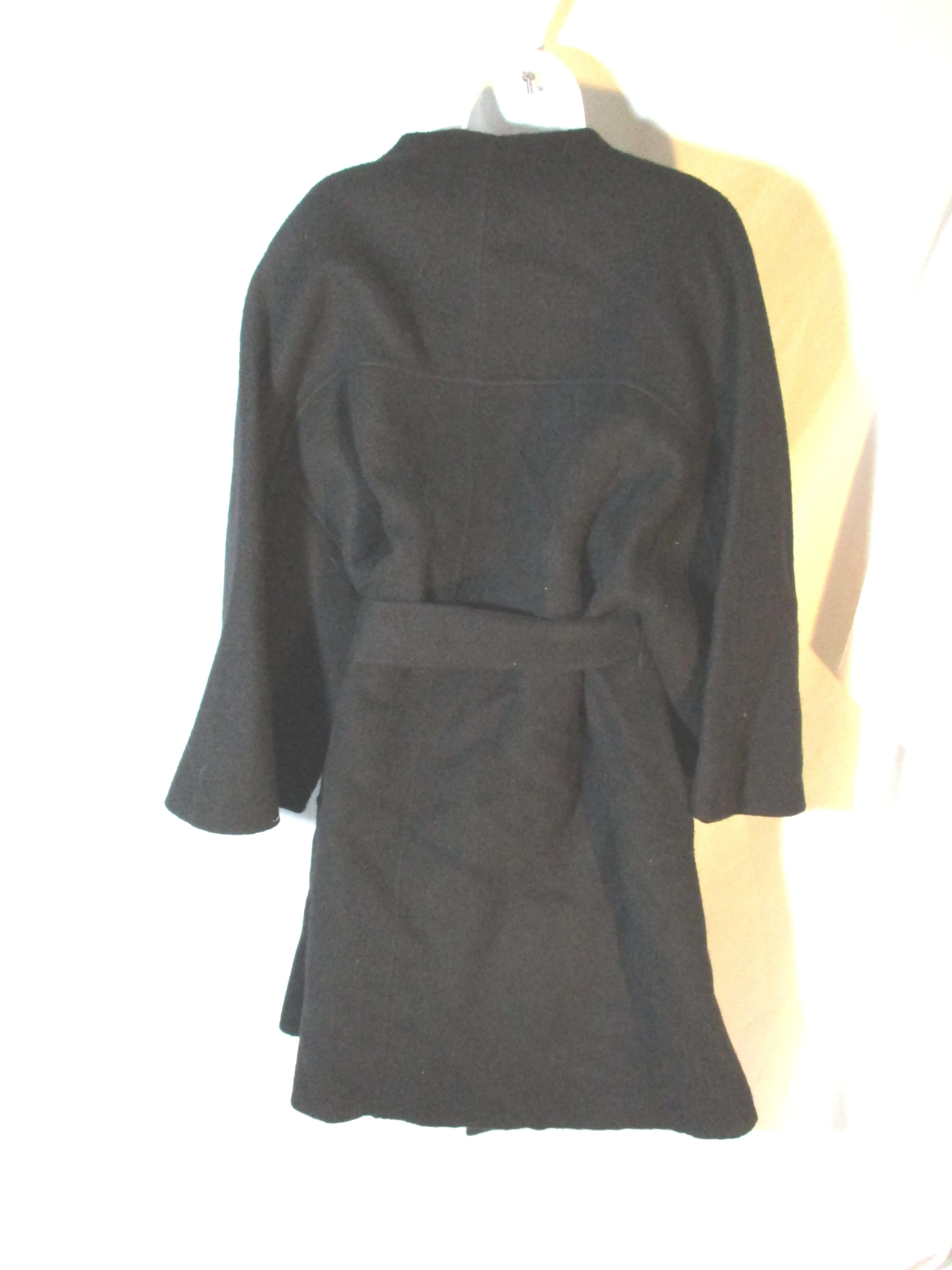 THE ROW USA ALPACA WOOLTrench jacket coat 32 / 2 BLACK Belt Womens