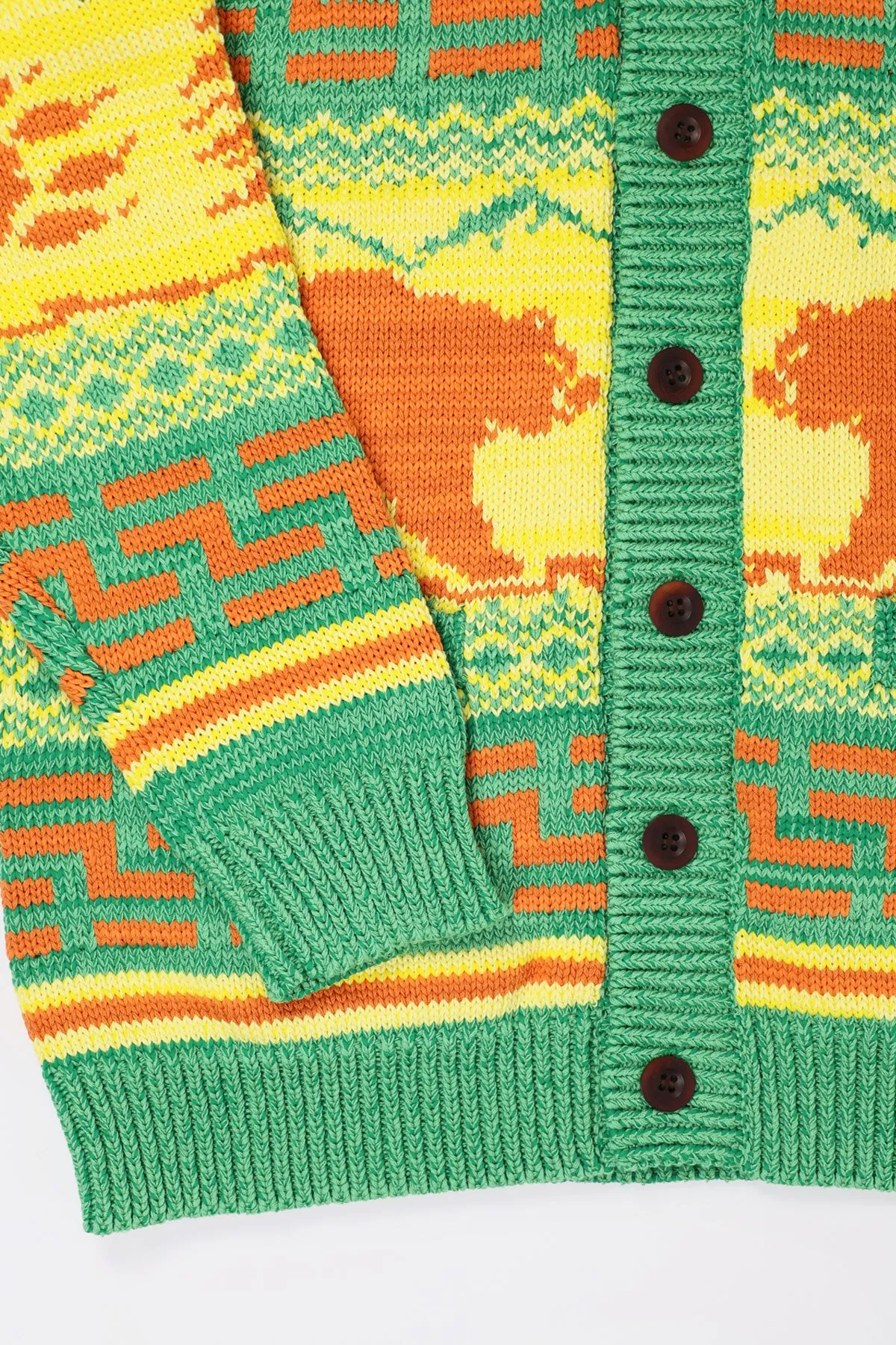 Tribal Knit Sweater - Green/Yellow