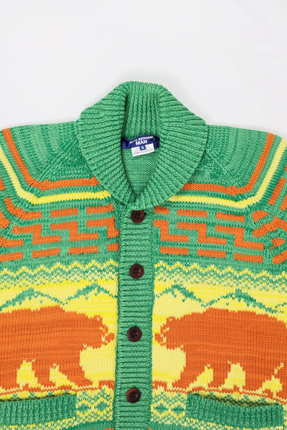 Tribal Knit Sweater - Green/Yellow