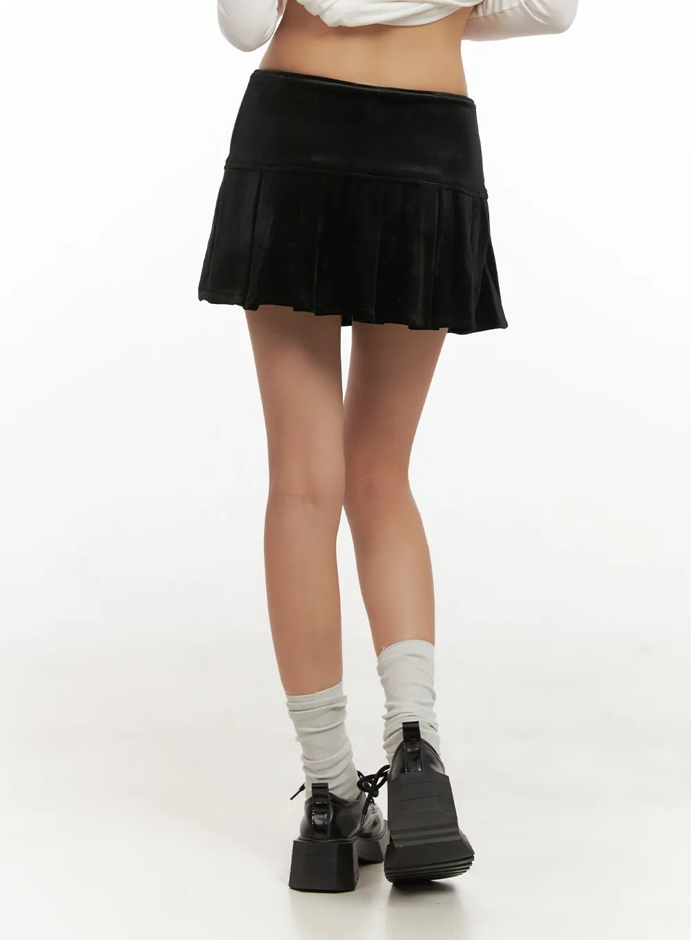 Velvet Pleated Mini Skirt CD410