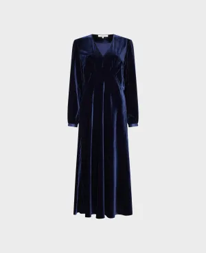 Velvet Silk Midi Dress