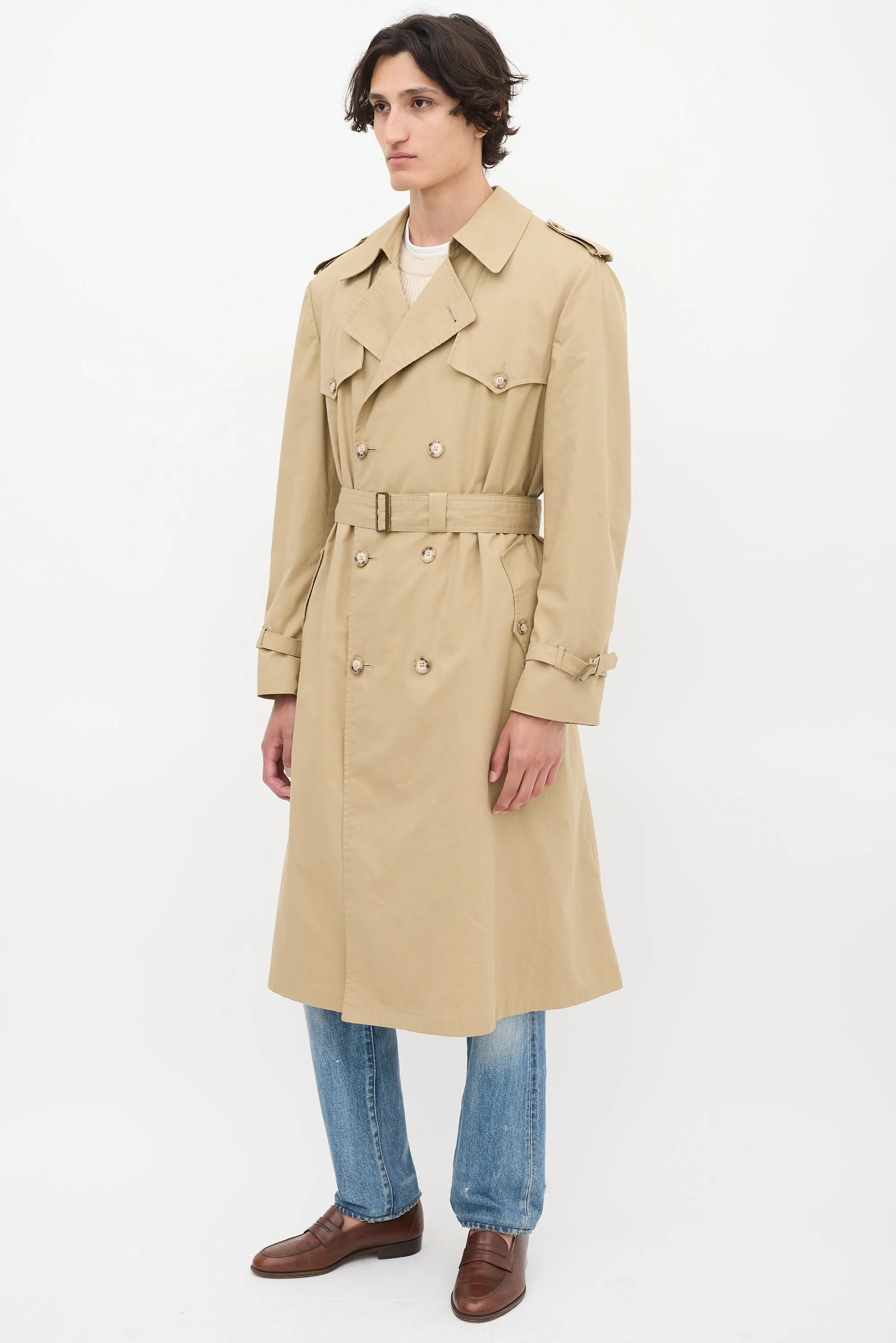 Vintage Brown Belted Trench Coat