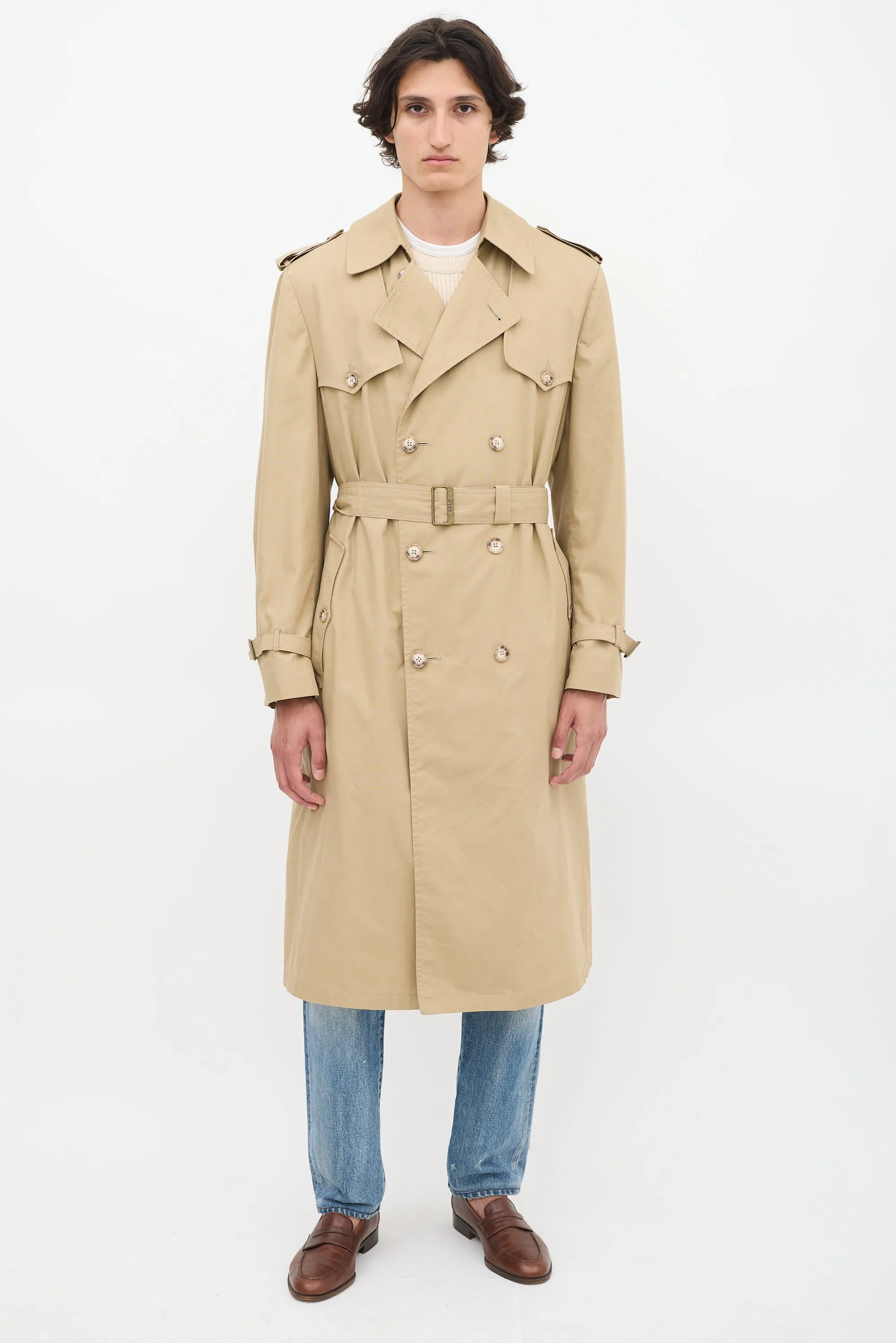 Vintage Brown Belted Trench Coat