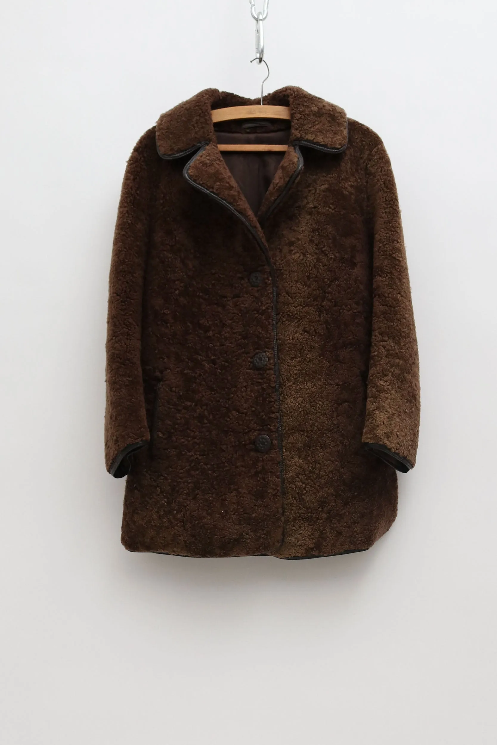 Vintage Brown Sheepskin Coat