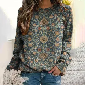 Vintage Floral Print Sweater