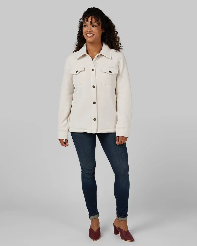 WOMEN'S VELVET SHERPA-LINED SHIRT JACKET