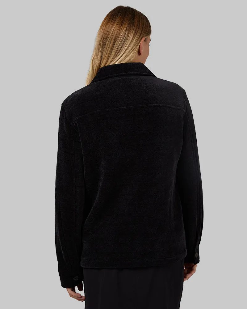 WOMEN'S VELVET SHERPA-LINED SHIRT JACKET