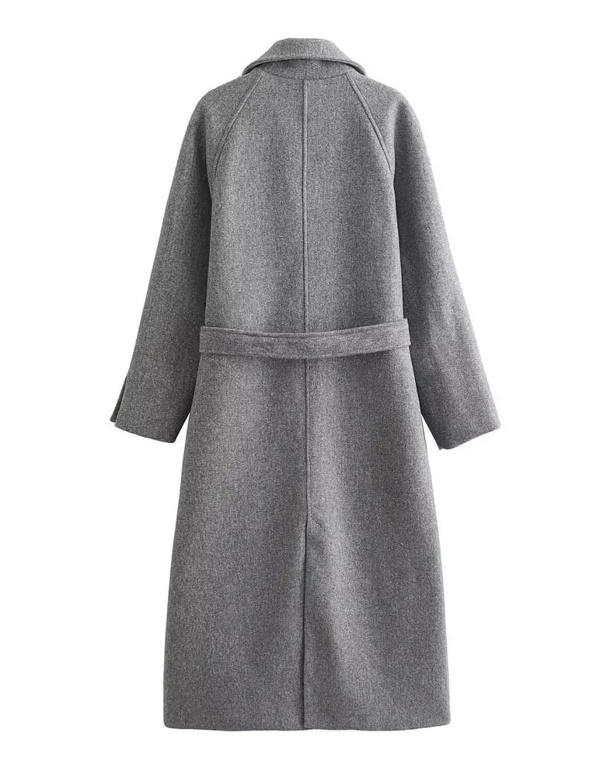 WOOL BLEND BELTED TRENCH