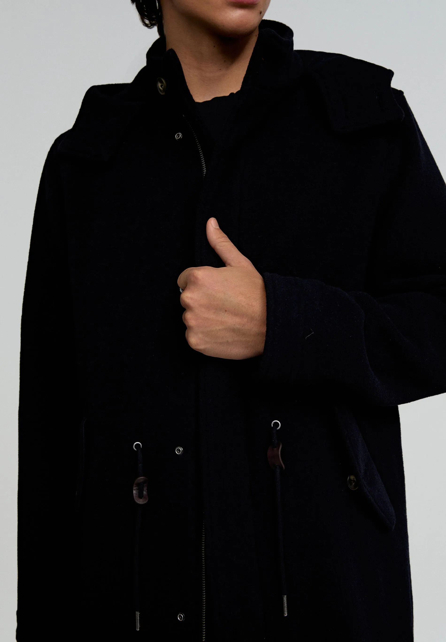 WOOL BLEND TRENCH PARKA